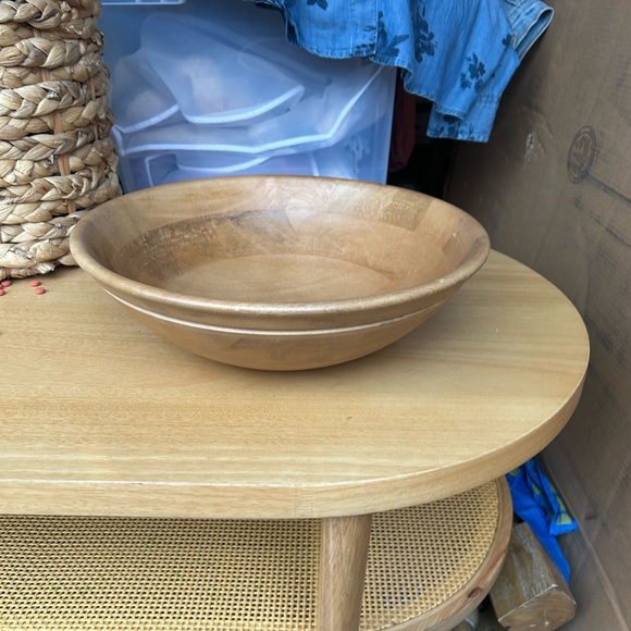 Two large serving bowls from Pottery Barn. Can buy one or both. Mango wood. - Picture 5 of 8